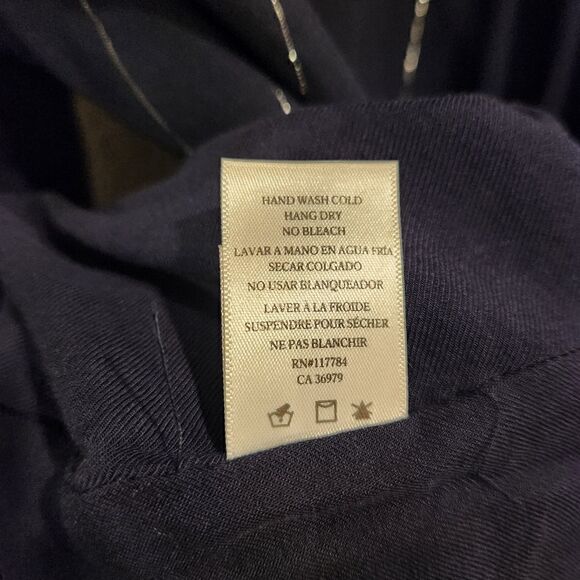 Rails Lydia Panama Stripe Long Sleeve Navy Metallic Mini Dress Size Small - Picture 5 of 8